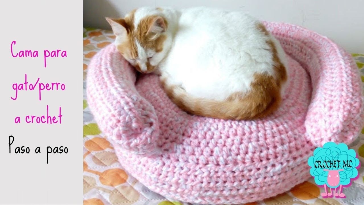 Tutorial cama para gato.perro a crochet