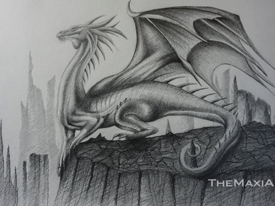 Dibujo Realista de un Dragón a Lápiz
