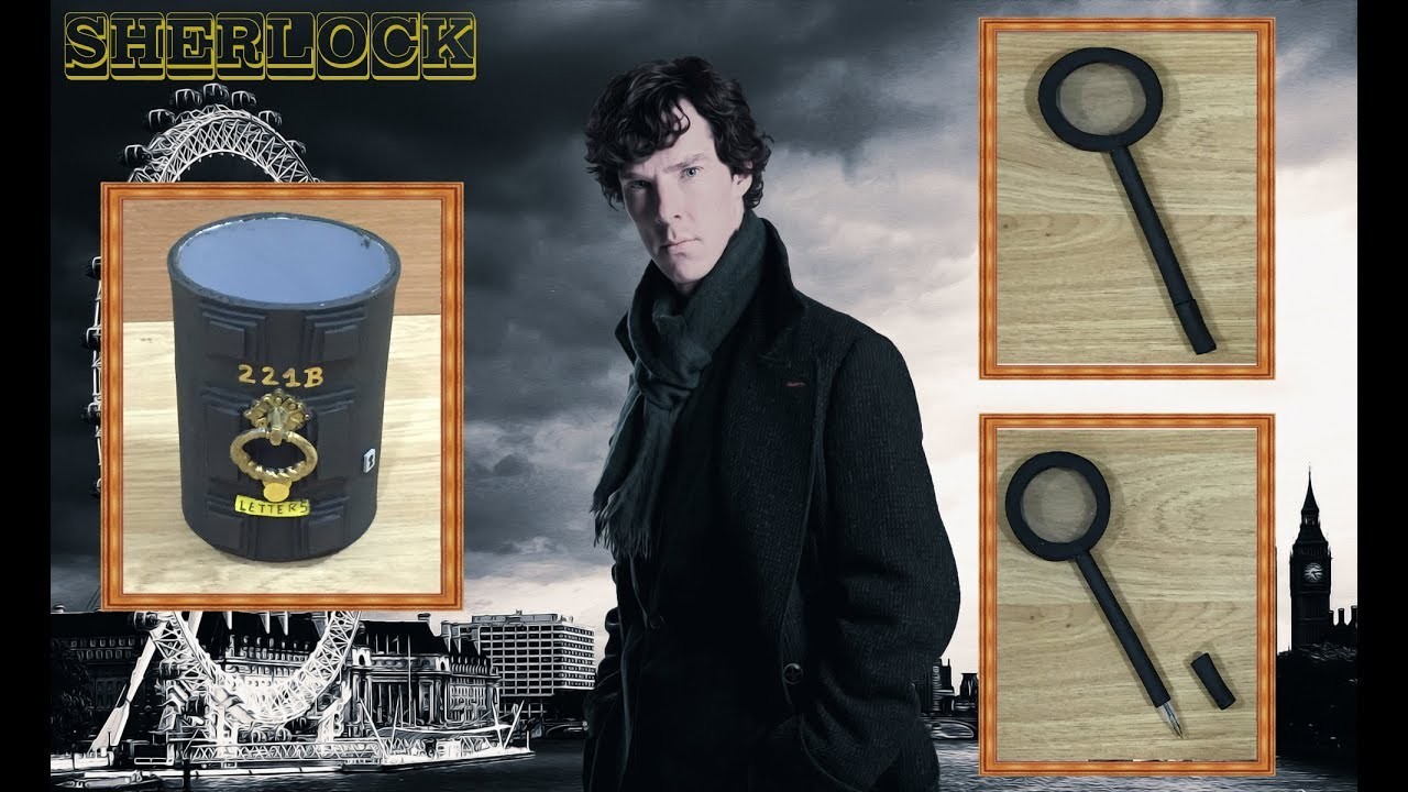 DIY SHERLOCK LAPICERA Y BOLIGRAFO LUPA DE LA SERIE