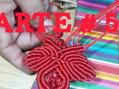 Huarache rojo macramé parte #5