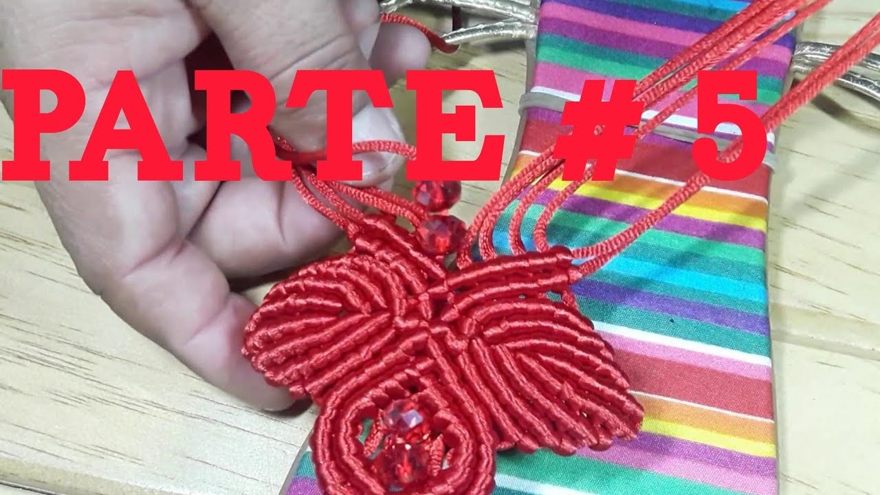 Huarache rojo macramé parte #5