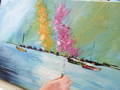 Pintar un cuadro - Pintura Acrilica  - Marina - Mar y Cielo