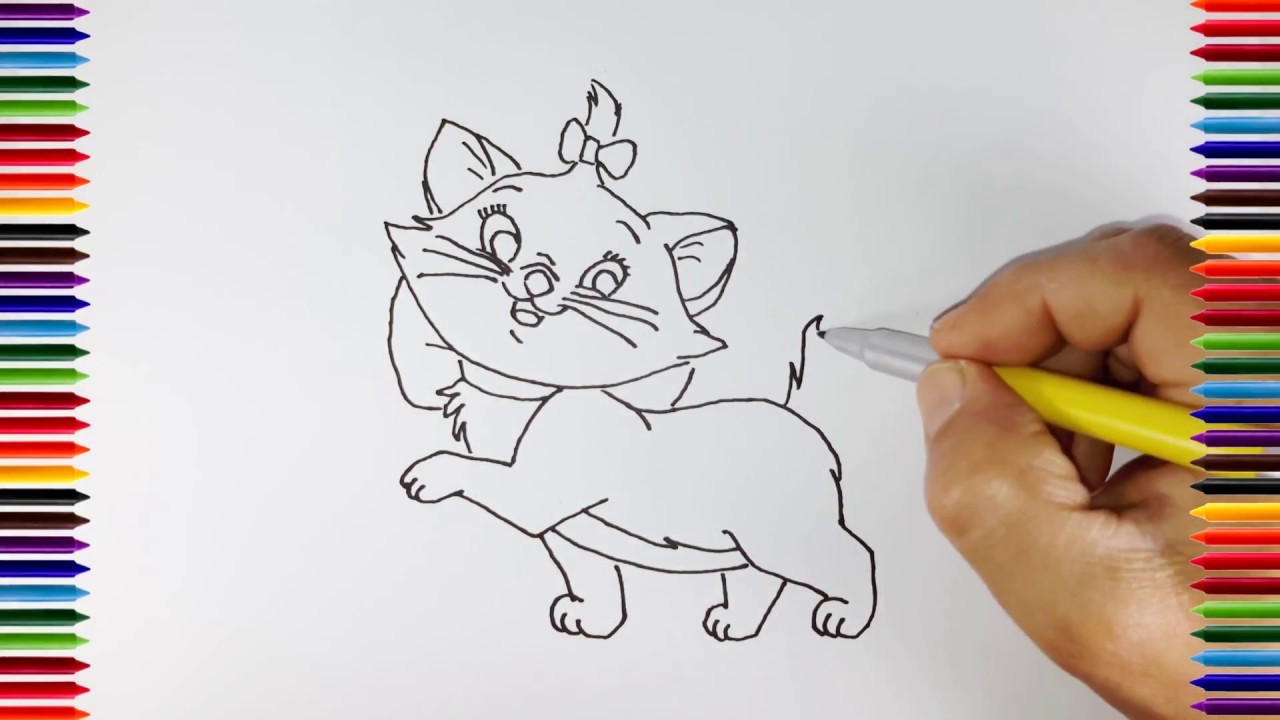 Aprendiendo a dibujar y colorear la Gatita Marie ARCOIRIS | Animaciones y Dibujos para Niños
