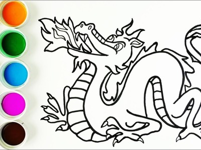 Cómo Dibujar Dragon - Aprende Colores Para Niños y Bebes - Learn Colors. FunKeep