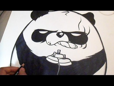Cómo dibujar Panda Fumando