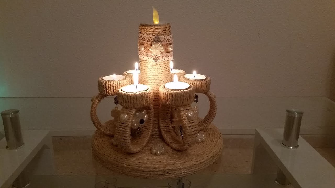 Como hacer candelabro porta velas romántico para san valentin