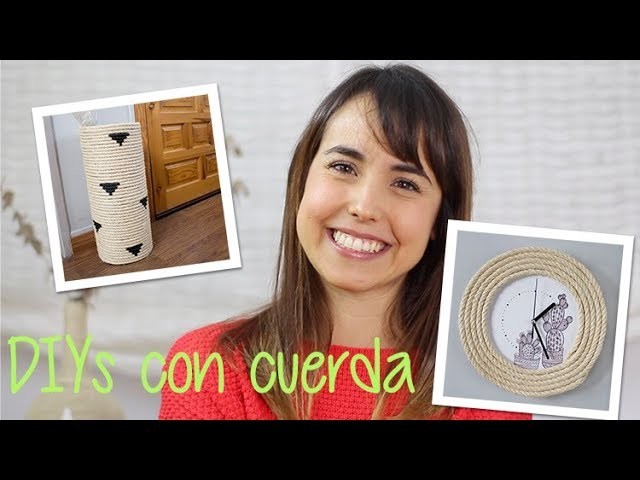 Decora tu casa con cuerdas: reloj y paragüero DIY-Hazlo tú mismo