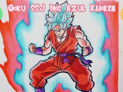 Dibujando a Goku SSJ Dios Azul Kaioken | Drawing Goku SSJ Blue Kaioken | DBS