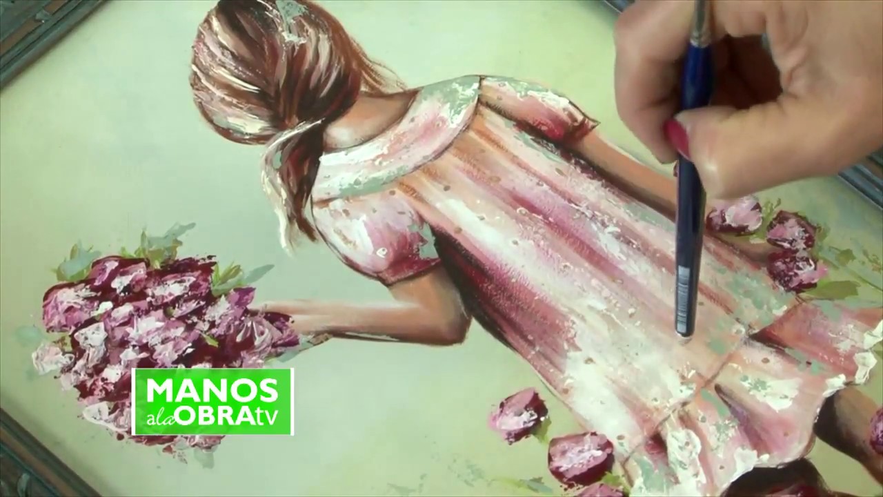Pintar cuadros - Pintar Nena con flores - Luciana Zappa