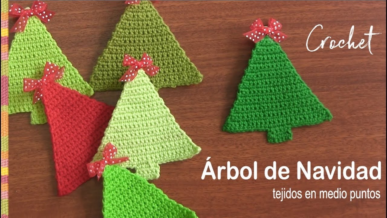 Arbol de Navidad de medio puntos tejidos a crochet - Tejiendo Perú