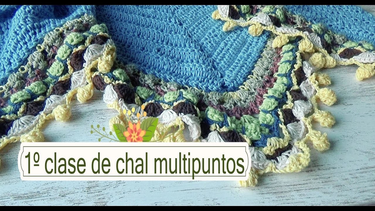 Como hacer chal en crochet multipuntos |1º clase |ganchillo facil