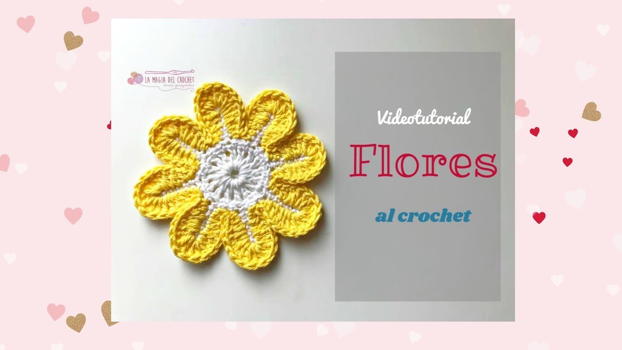 Cómo hacer flores de 8 petalos al crochet  -La Magia del Crochet-
