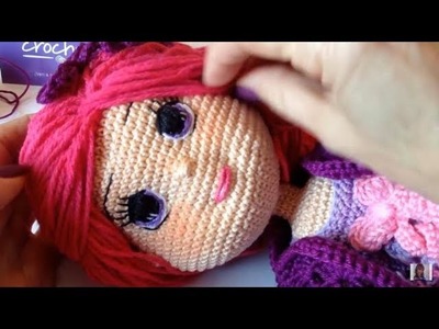 Continuación video 8.9 como terminar de bordar ojos, nariz y boca muñeca Melany