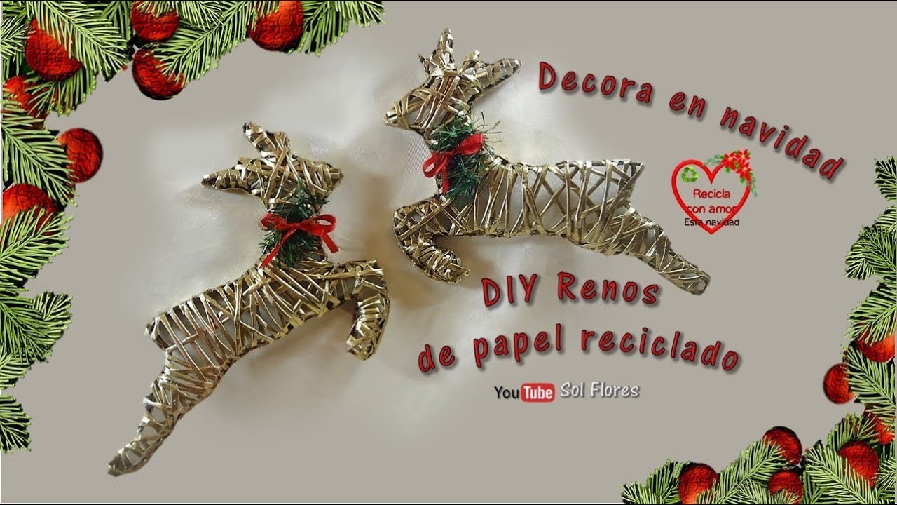 Decora en navidad DIY renos de papel reciclado - Decorate at Christmas, DIY recycled paper reindeer
