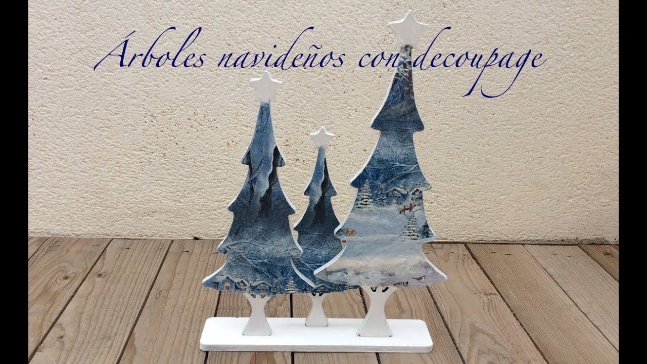 Decorar árboles navideños con decoupage