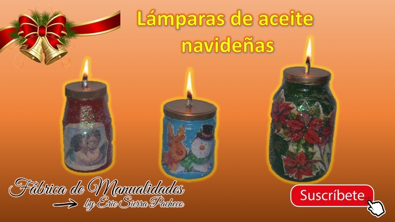 Frascos decorativos navideños. Lámparas de aceite. DIY. Christmas decorative jars. Oil lamps.