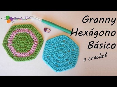 Granny Hexagono basico - Crochet Granny Hexagon ENGLISH SUB