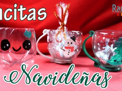 Tazas Navideñas decorativas - DIY - Material Reciclado - FACIL!!!