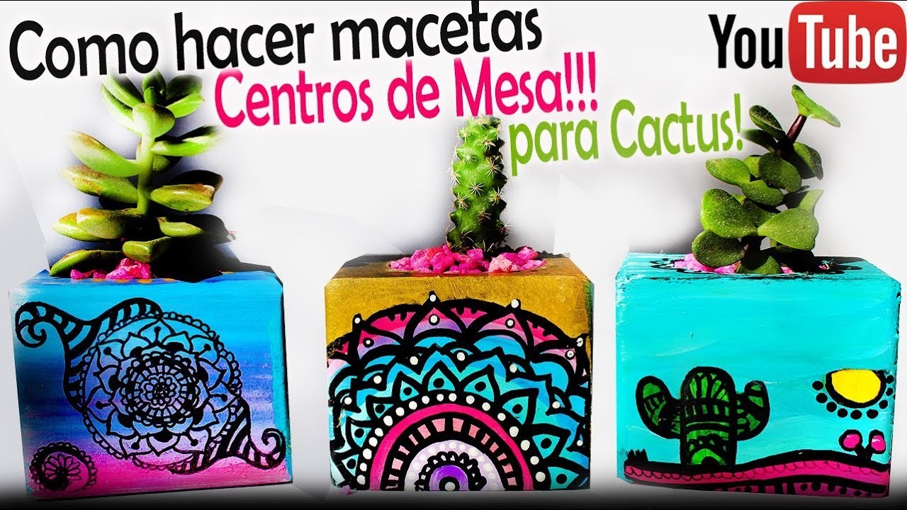 Como hacer Mini Macetas con Mandalas para cactus y suculentas!  DIY