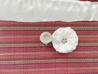Dos estilos de flores con tela satin y lentejuela ❤️