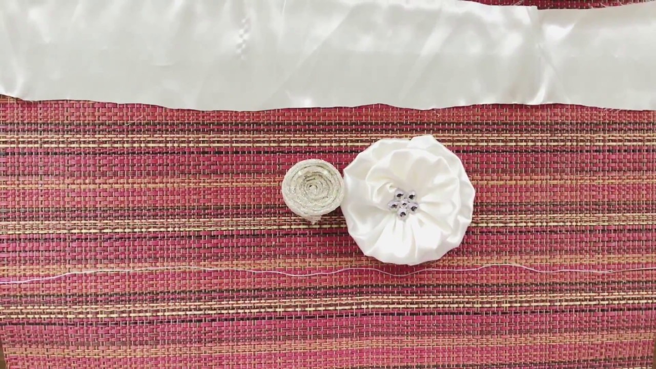 Dos estilos de flores con tela satin y lentejuela ❤️