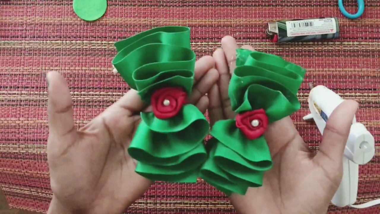 Moño de olanes.como hacer un hermoso moño estilo navideño ???? ❤️