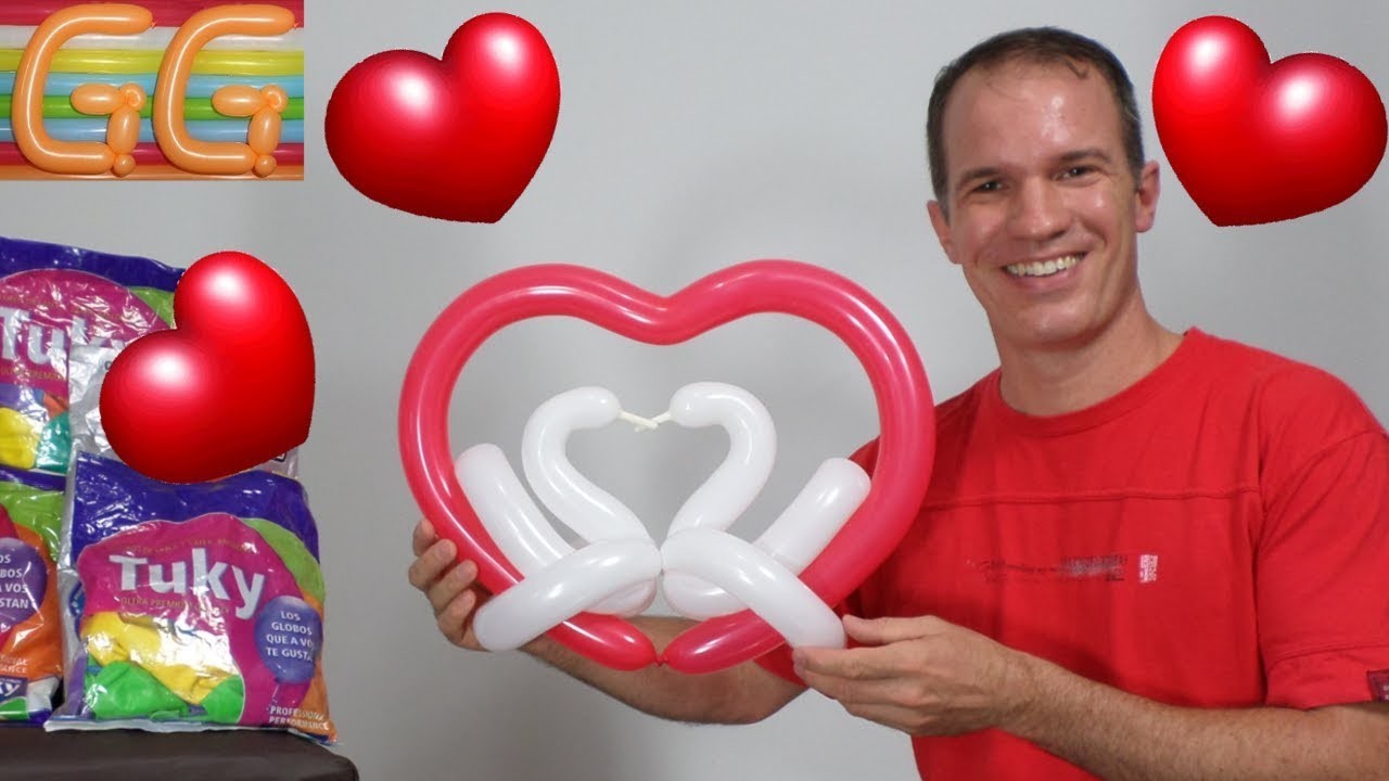 Regalos para san valentin - como hacer corazones con globos - 14 de febrero - globoflexia facil