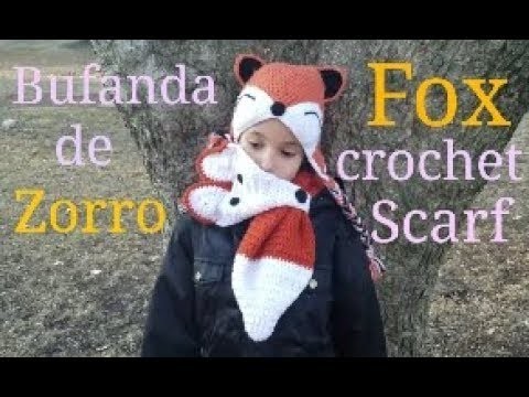 Bufanda de Zorro a crochet. Fox crochet scarf