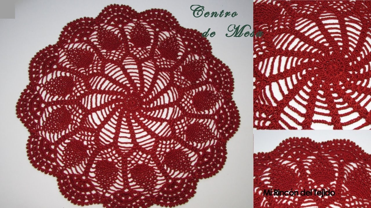 Carpeta o centro de mesa tejida a crochet - Mi Rincón del Tejido