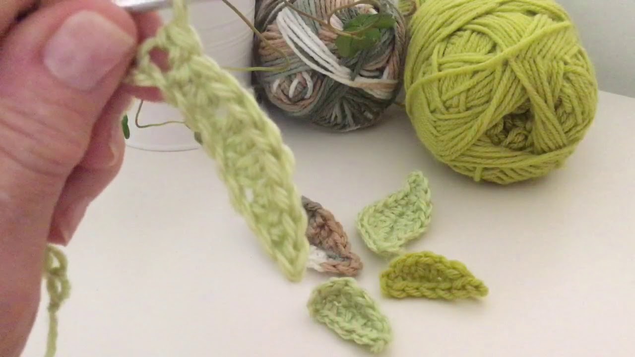 Como hacer Hojas Basicas en Crochet (5 formas de hojas FACIL)