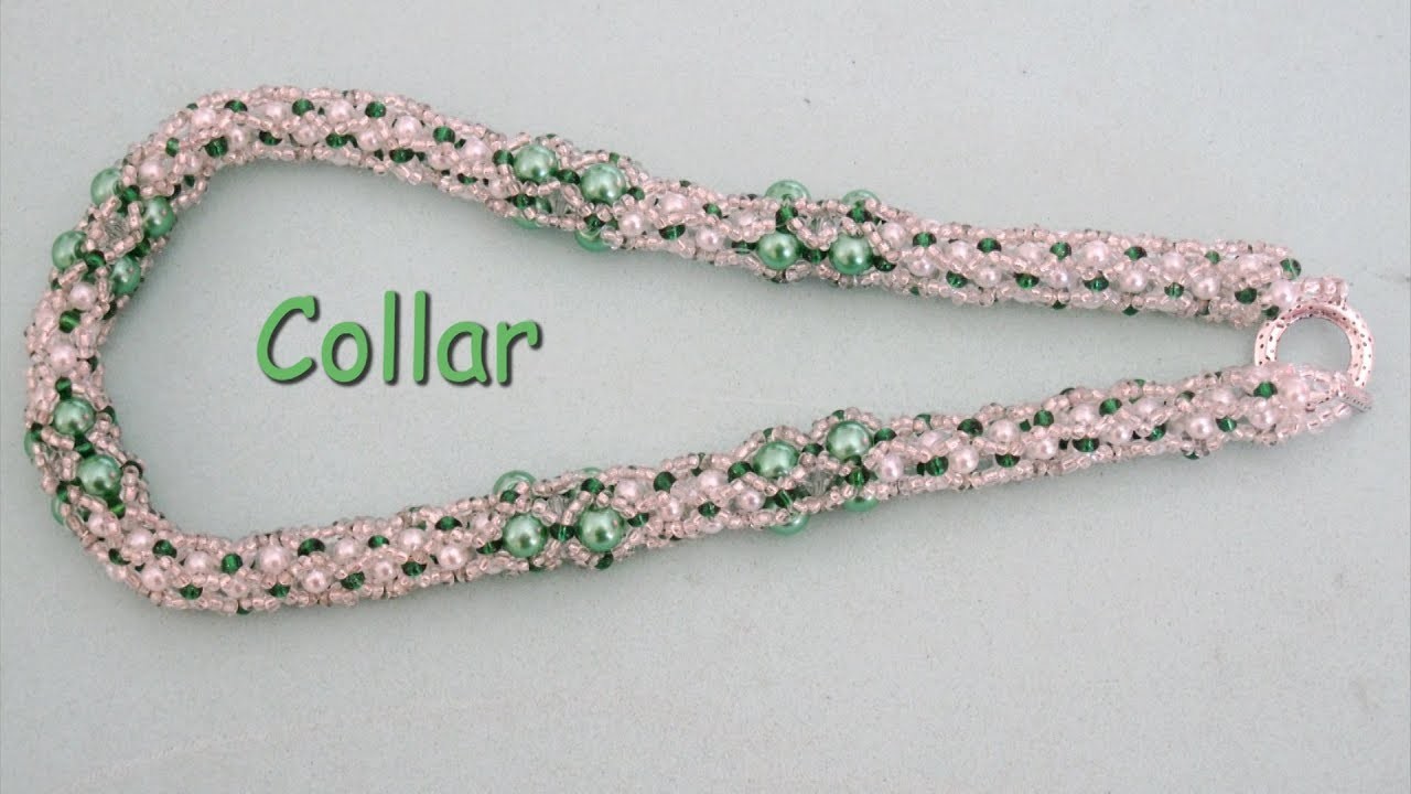 DIY Collar muy fácil de perlas, tupis, mostacillas Necklace, very easy to pearls, tupis, mostacillas