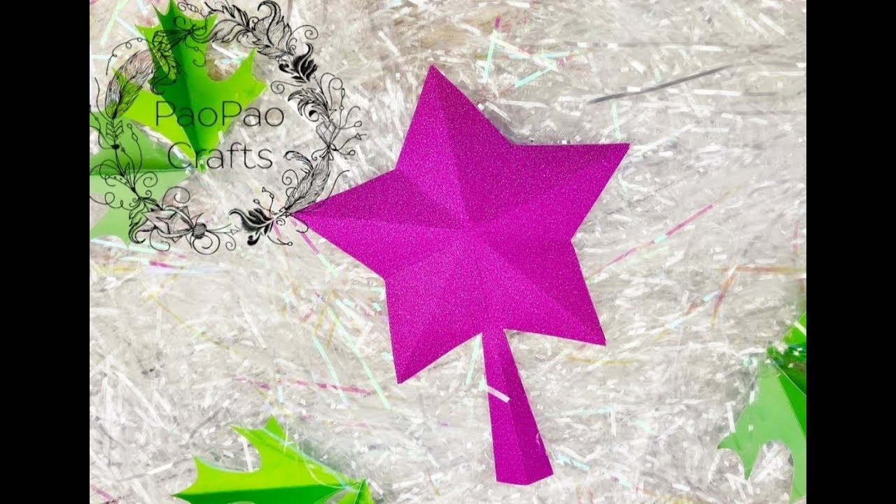 Estrella puntero de Árbol | Estrella 3D | Estrella de papel | Star Tree Topper | 3D paper star