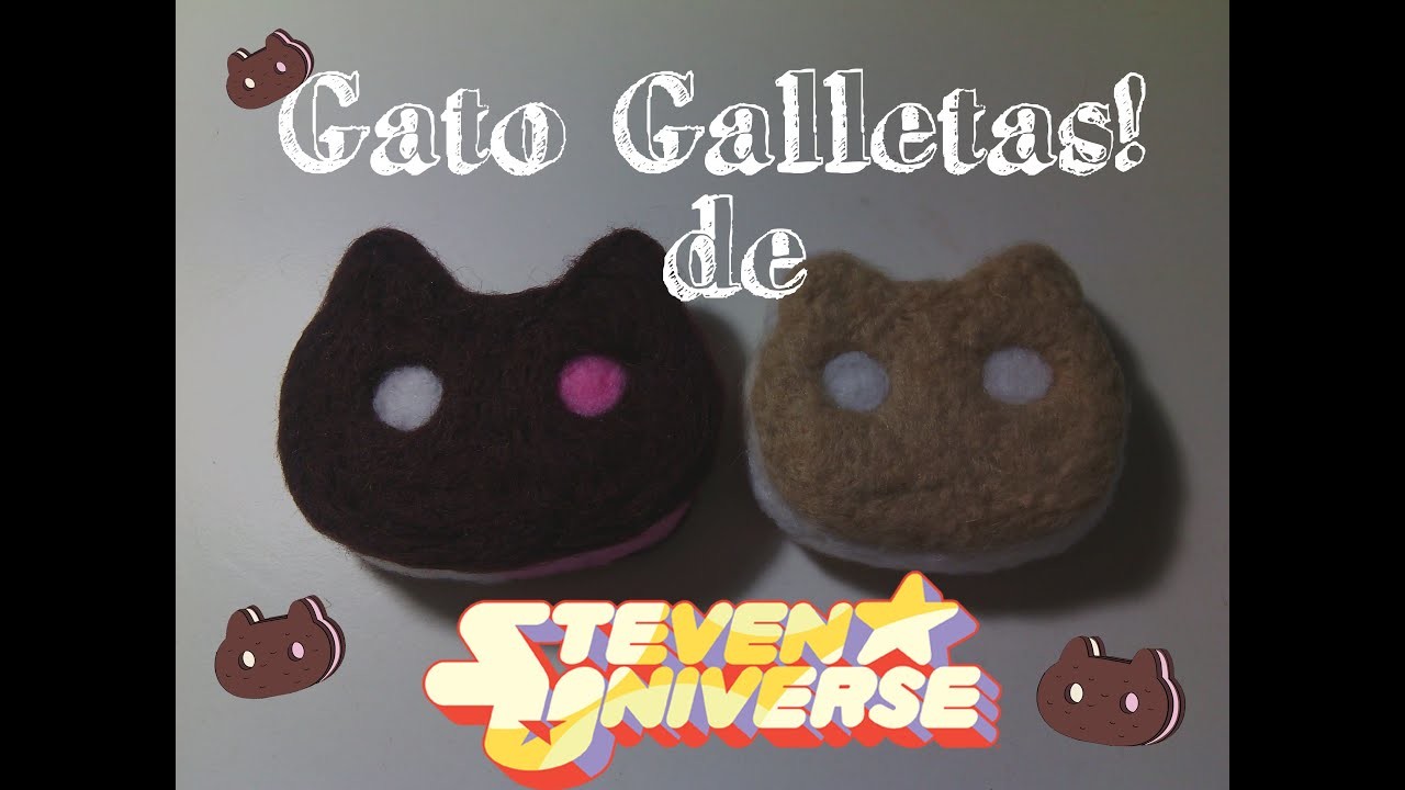 Gato Galletas de Steven Universe (Cookie Cat) en fieltro - Needle Felt