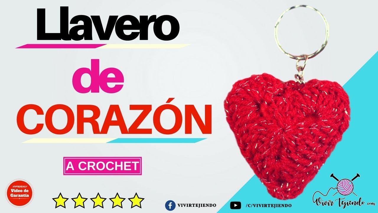 Llavero de Corazón a Crochet por San Valentín | Tejidos a Crochet por el día del amor