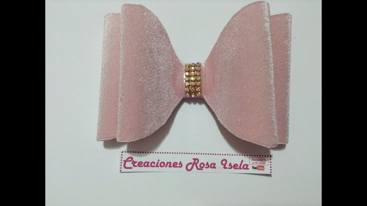 Moño rígido  de terciopelo sin molde  VIDEO No. 537 creaciones rosa isela