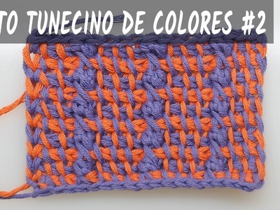 Punto tunecino de colores #2 - Crochet tunecino paso a paso - tutorial