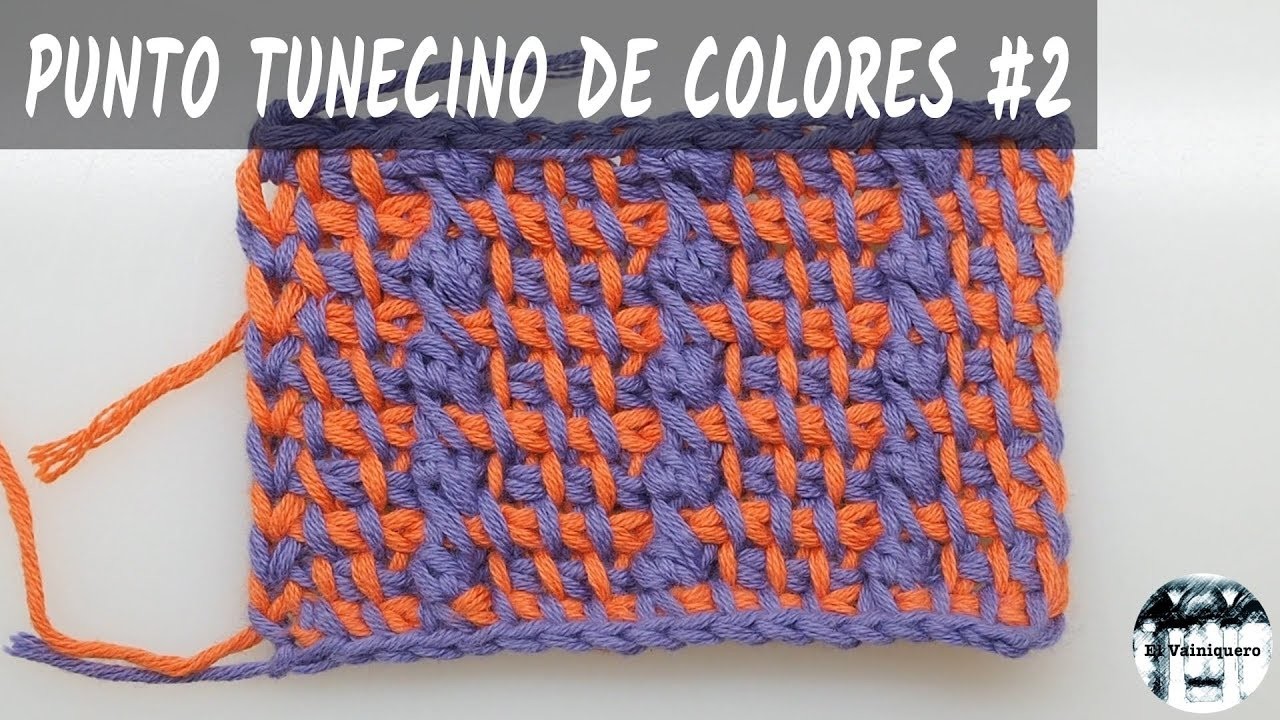 Punto tunecino de colores #2 - Crochet tunecino  paso a paso -  tutorial