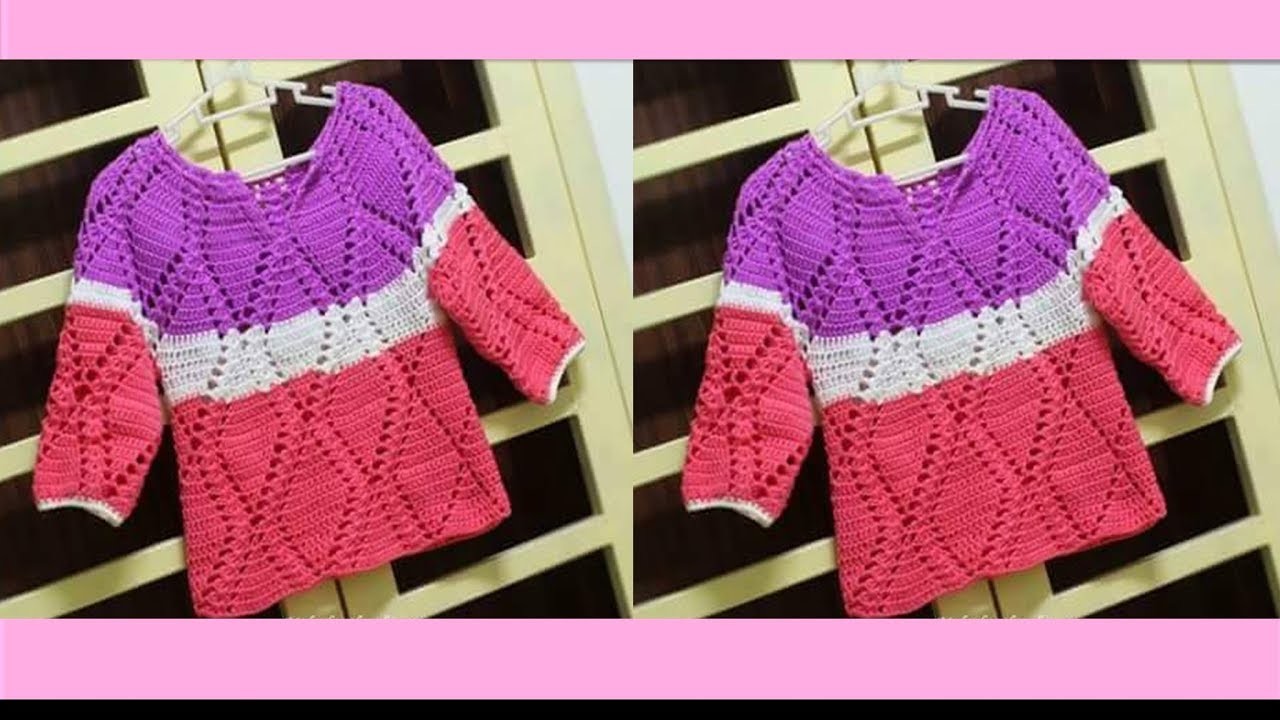 SUÉTER PARA NIÑA. TEJIDA A CROCHET