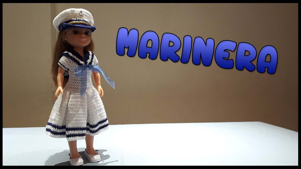 Vestido de Marinera a crochet para muñeca Nancy