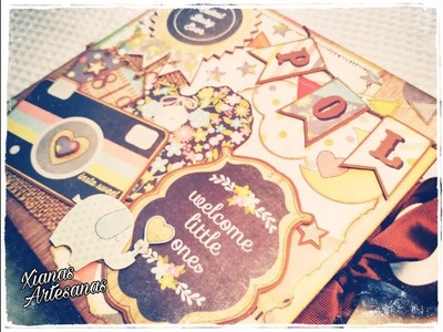 ÁLBUM de BEBÉ "POL". SCRAPBOOKING.