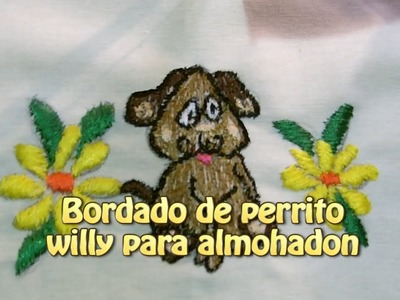 Bordado de perrito willy para almohadon |Creaciones y manualidades angeles