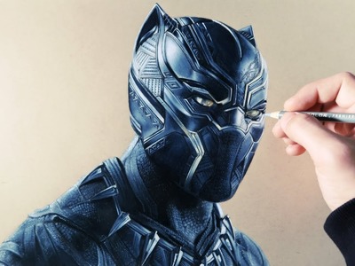 Cómo Dibujar a Black Panther Realista | How to Draw Realist Black Panther (English Subtitles CC)