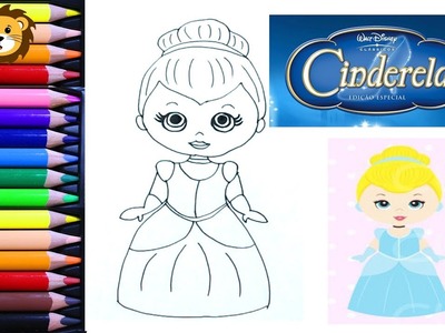 Como Dibujar - Cenicienta Kawaii - Disney -  Dibujos para niños - Draw and Coloring Book for Kids