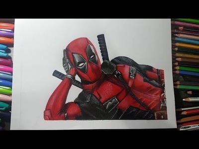 Como dibujar Deadpool Realista  | Lapices Giotto Stilnovo Marcadores Sharpie | MAXIDIBUJA