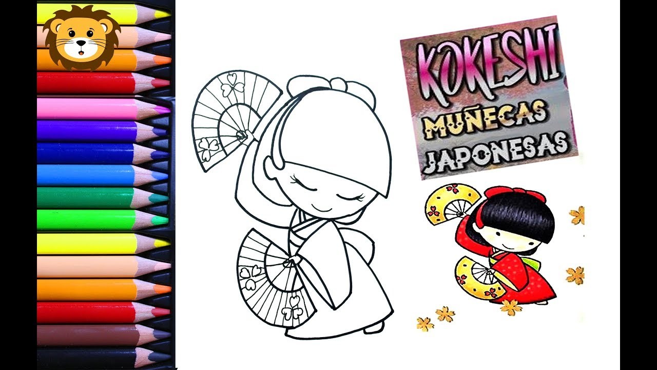 Como Dibujar - Muñecas Japonesas kokeshi - Dibujos para niños - Draw and Coloring Book for Kids
