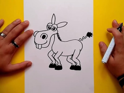 Como dibujar un burro paso a paso | How to draw a donkey