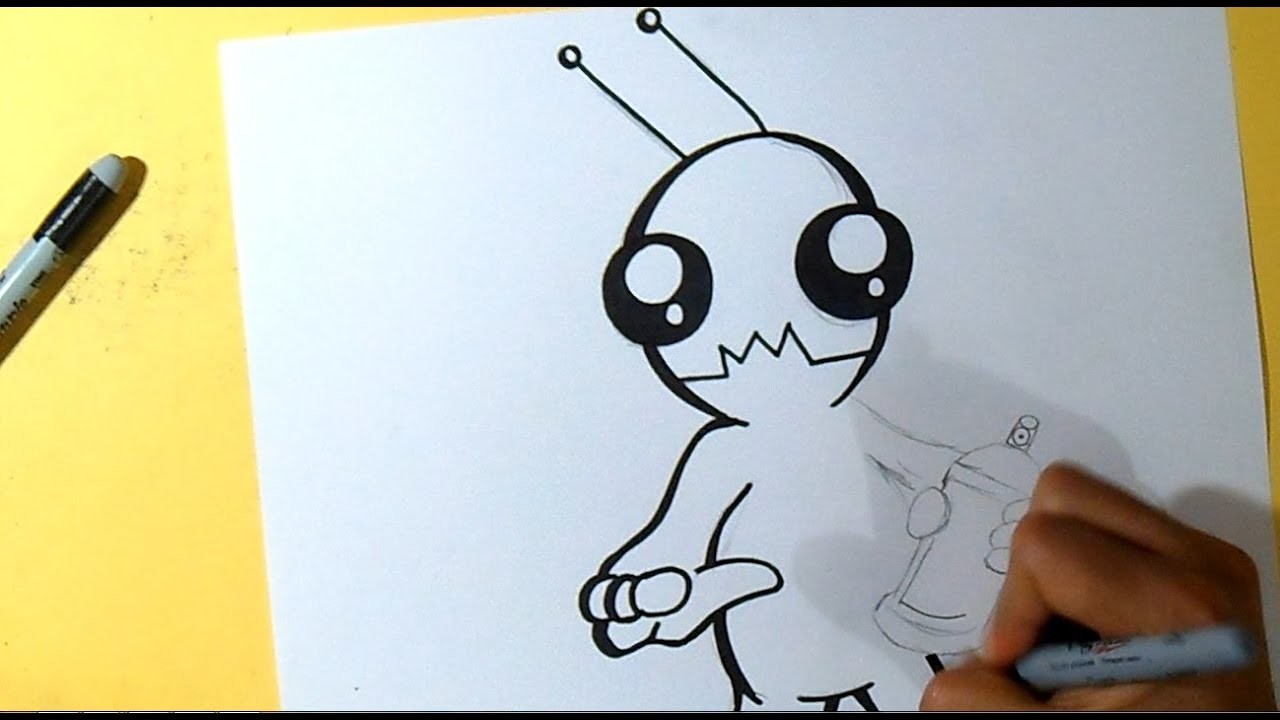 Cómo dibujar un caracter Alien con spray Graffiti | Wizard art - by Wörld