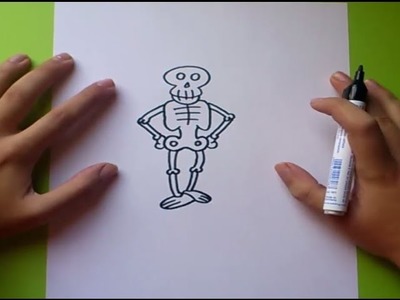 Como dibujar un esqueleto paso a paso | How to draw a skeleton