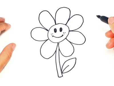Cómo dibujar un Flor para niños | Dibujo de Flor paso a paso