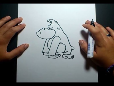 Como dibujar un gorilla paso a paso | How to draw a gorilla